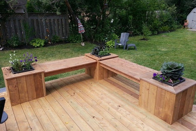 Large Deck with benches and ambient lighting