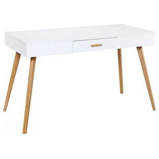 Scandinavian White And Oak Writing Desk Scandinavian Desks