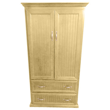 Extra Wide Coastal Pantry With lower drawers, Cupola Yellow