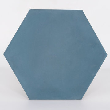 8"x9" Menara Handmade Cement Tile, Navy Blue, Set of 12