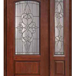 Prehung Sidelite Door 80 Fiberglass Courtlandt Arch Lite Glass - Front Doors