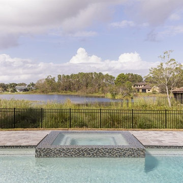 Transitional Custom Home on Lake Clarice in Windermere