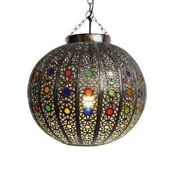 Moroccan Bronzed Riad Pumpkin Lantern