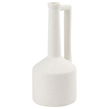 Burton Off-White Ceramic Jug Style Vase, 13"