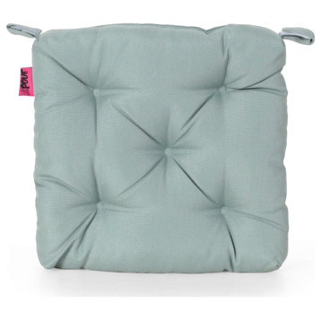 Beverly Indoor Fabric Classic Tufted Chair Cushion, Teal