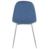 Pebble Chairs, Set of 2, Chrome, Blue Velvet