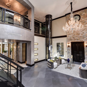 Elegant Modern Elements with Glass Home Elevator