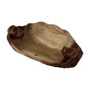 Small 2 Tone Hand Carved Gorilla Teak Wood Centerpiece Bowl