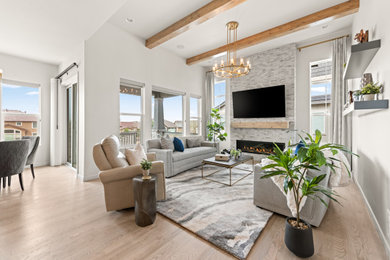 Elegant living room photo in Denver
