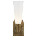 Visual Comfort - Utopia Bathroom Wall Sconce, 1-Light, Gild, White Glass, 14"H - This beautiful wall sconce will magnify your home with a perfect mix of fixture and function. This fixture adds a clean, refined look to your outdoor space. Elegant lines, sleek and high-quality contemporary finishes.Visual Comfort has been the premier resource for signature designer lighting. For over 30 years, Visual Comfort has produced lighting with some of the most influential names in design using natural materials of exceptional quality and distinctive, hand-applied, living finishes.