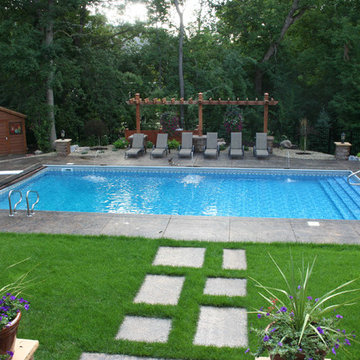 Burnsville In-Ground Pool with Outdoor Fireplace