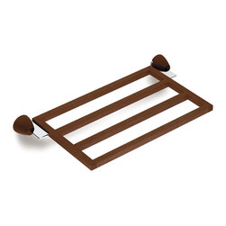 Secret Bath - Secret Bath, Wood Towel Shelf Hotel Style, Wood-Chrome, Testa Collection - Towel Racks & Stands