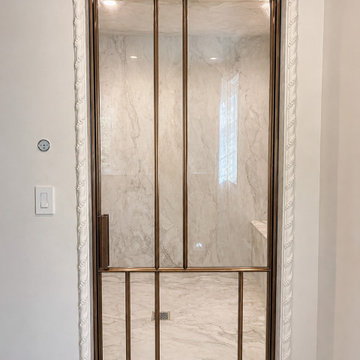 Art Deco Meets Modernist Geometry: Custom Bronze Shower Enclosure in Beverly Hil