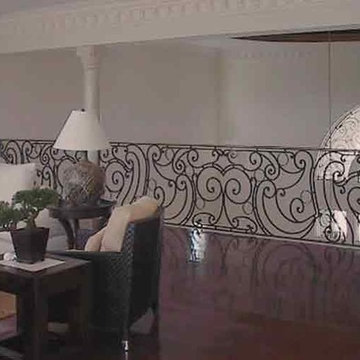 7_Curved Custom Iron Balustrade and Marble Foyer, Annandale 22003