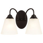 Hardware House - Galveston Matte Black 2-Light Wall Sconce Bathroom Fixture, 21-0034 - Finish: Matte Black
