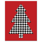 DDCG - "Houndstooth Christmas Tree" Canvas Wall Art, 16"x20" - The Houndstooth Christmas Tree 16"x16" Canvas Wall Art features a black and white houndstooth Christmas tree on a red background. This canvas helps you add some festive flair to your your Christmas decor this season. Durable and lightweight, you take home artwork ready to hang. The result is a piece of artwork that injects striking aesthetic into your home.
