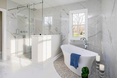Example of a large transitional bathroom design in Philadelphia