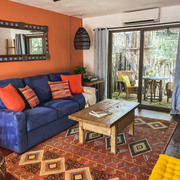 Transforming a Mustard Yellow Living Room into a Vibrant Mexican-Inspired Space