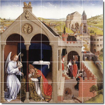 Rogier Weyden Religious Painting Ceramic Tile Mural #85, 21.25"x21.25"
