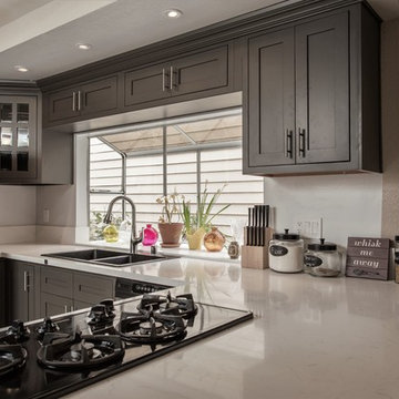 Dark Grey Shaker Style Inset Cabinets