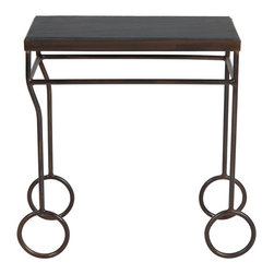 Biron Iron Frame Slate Top Table - Side Tables And End Tables