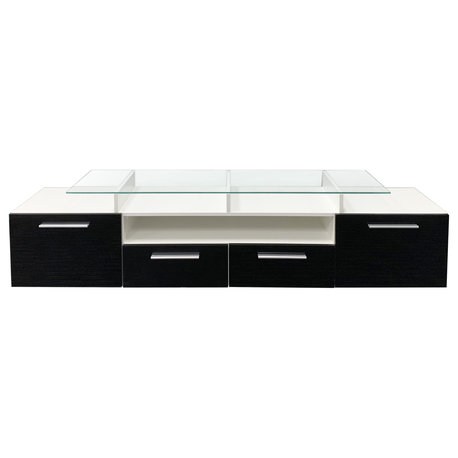 AVORA TV Stand, White/Black