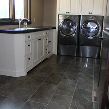 Black Slate With White Cabinet