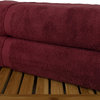 Dobby Border Luxury Hotel and Spa Bath Sheets, Set of 2, Cranberry