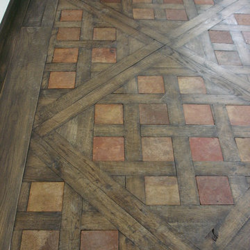 WOOD and TERRACOTTA PARQUET PANEL - Chantilly