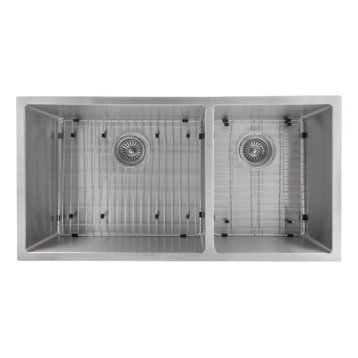 ZLINE Undermount Double Bowl Sink in Stainless Steel with Bottom Grid