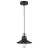 IRONCLAD, Industrial-style 1 Light Rubbed Bronze Ceiling Mini Pendant, 9" Shade