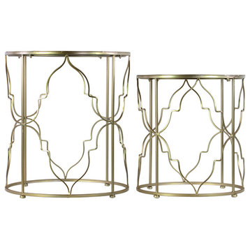 Metal Round Nesting Accent Tables, 2-Piece Set