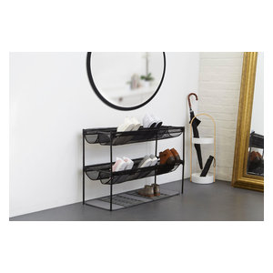 Sunbeam 16 Pair Shoe Rack Contemporary Shoe Storage By Home Basics