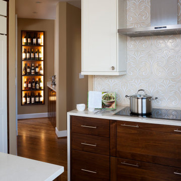 Transitional White & Walnut Kitchen | Rutt Cabinetry | Jack Rosen Custom Kitchen