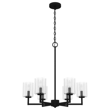 Kerrison Natural Iron With Seeded Glass 6 Light Chandelier Ceiling