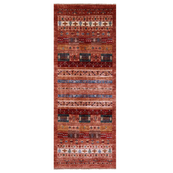2' 7" X 6' 7" Runner Tribal Persian Gabbeh Handmade Rug - Q18384