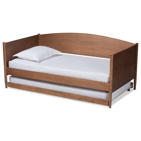 Baxton Studio Veles Ash Brown Finished Wood Daybed with Trundle