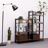 Industrial Bookshelf,4-Tier Ladder Shelf,Metal Frame, Brown ULLS88X