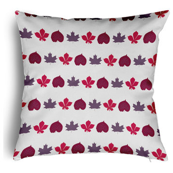 Leaf Stripe Accent Pillow With Removable Insert, Plum, 20"x20"