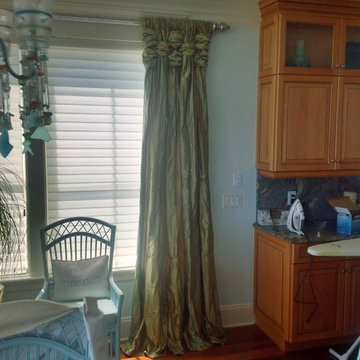 Basketweave draperies in Wrightsville Beach, NC