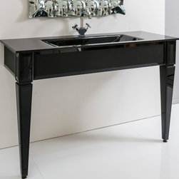 Murano Glass Handmade Console Vanity | Black - Bathroom Vanities And Sink Consoles