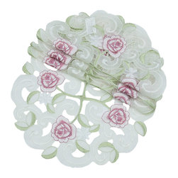 Xia Home Fashions - Dainty Rose 16" Round Doily, Set of 4 - Placemats