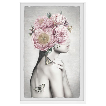 "Pink Flower Turban" Framed Painting Print, 8"x12"