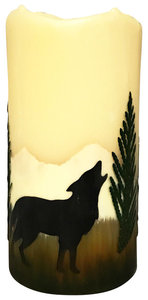 Mountain Wolf Flameless Candle