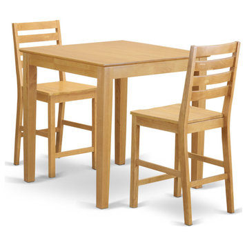 3-Piece Counter Height Table/Chair Set, Pub Table, 2 Kitchen Barstool