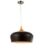 Legion Furniture - Lauren Pendant Lamp, Brown, 14" - Light up any room with the Lauren Pendant Lamp from Legion Furniture. Boasting a sleek, Midcentury Modern-inspired design, this pendant light is a gorgeous and updated addition to your dining room, kitchen or bathroom. The light features a minimalistic construction with a two-toned palette.