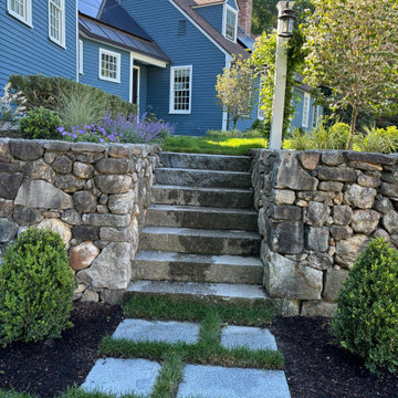 Cape style home front yard