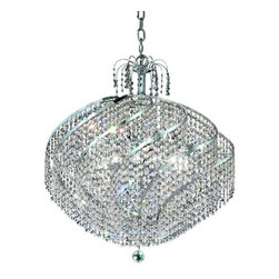 Elegant Lighting - Spiral Clear Crystal Chandelier With 15-Light, Chrome, Elegant Cut - Ceiling Lighting