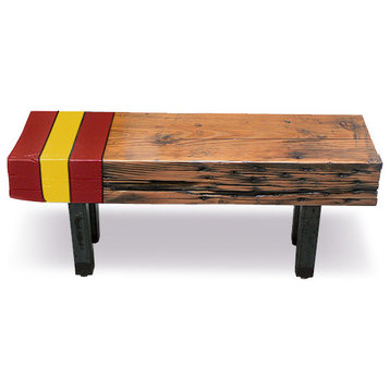 Summer Sitting Bench, Red/Yellow/Red