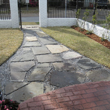 Limestone walkways with stepping stones